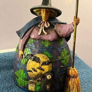 Jim Shore Figurine Witch with broom Let The Magic Begin OH5202